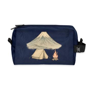 Watercolor Volcano Camping - Recycled Toiletry Zip Bag - navy - Front