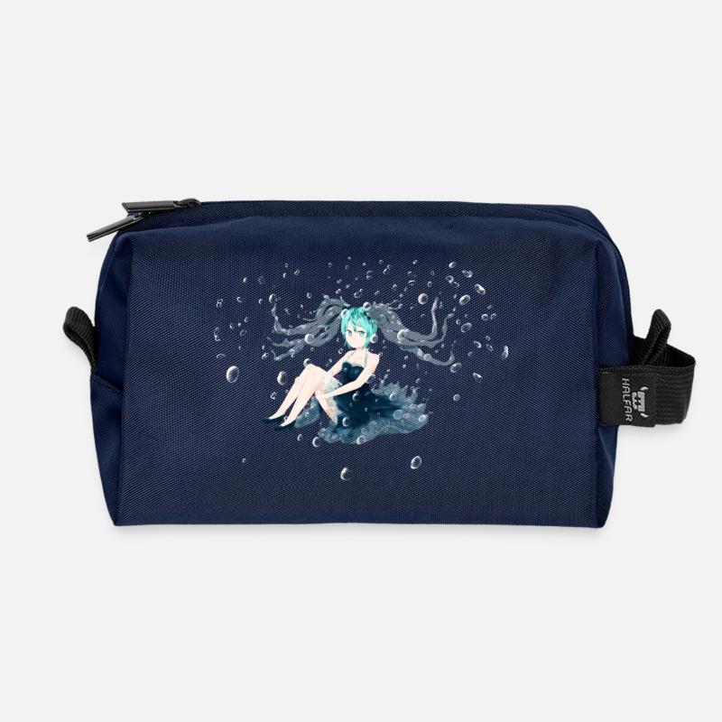 Wasser Miku OC - Recycelte Kulturtasche - Navy