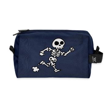 skelett - Recycelte Kulturtasche - Navy - Vorne