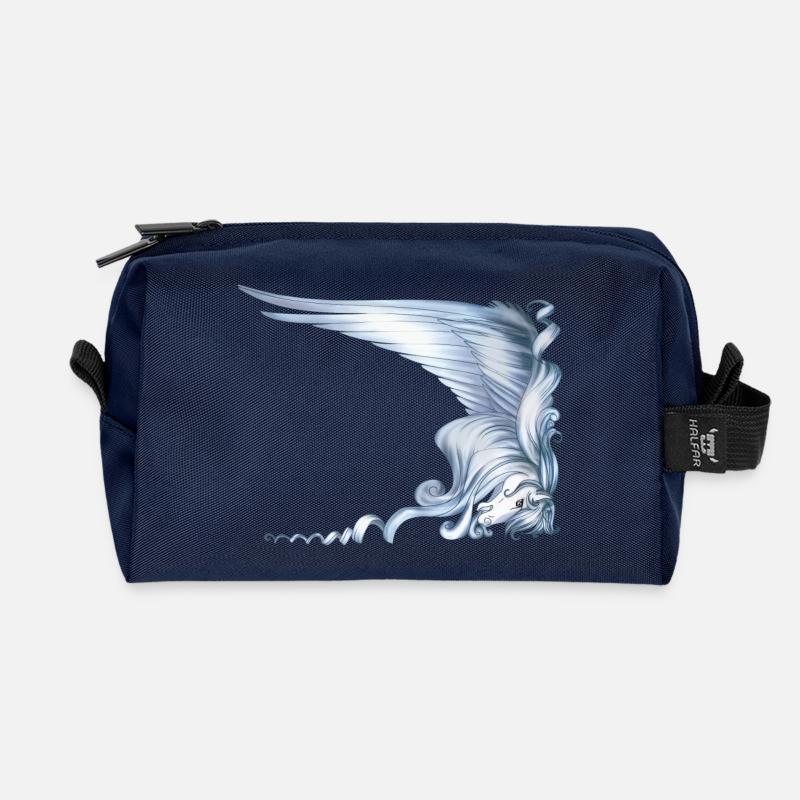 Pegasus-Kopf mit großen Flügeln - Recycelte Kulturtasche - Navy