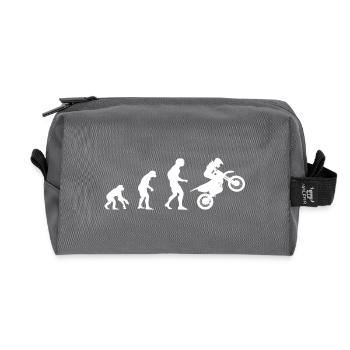 Evolution Motorrad Bike! coole Geschenkidee - Recycelte Kulturtasche - Anthrazit - Vorne