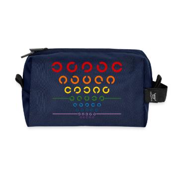 Rainbow Visual Test - Recycled Toiletry Zip Bag - navy - Front