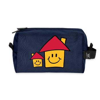 Sweet Papa maman enfant famille maison - Trousse de toilette en tissu recyclé - marine - Devant