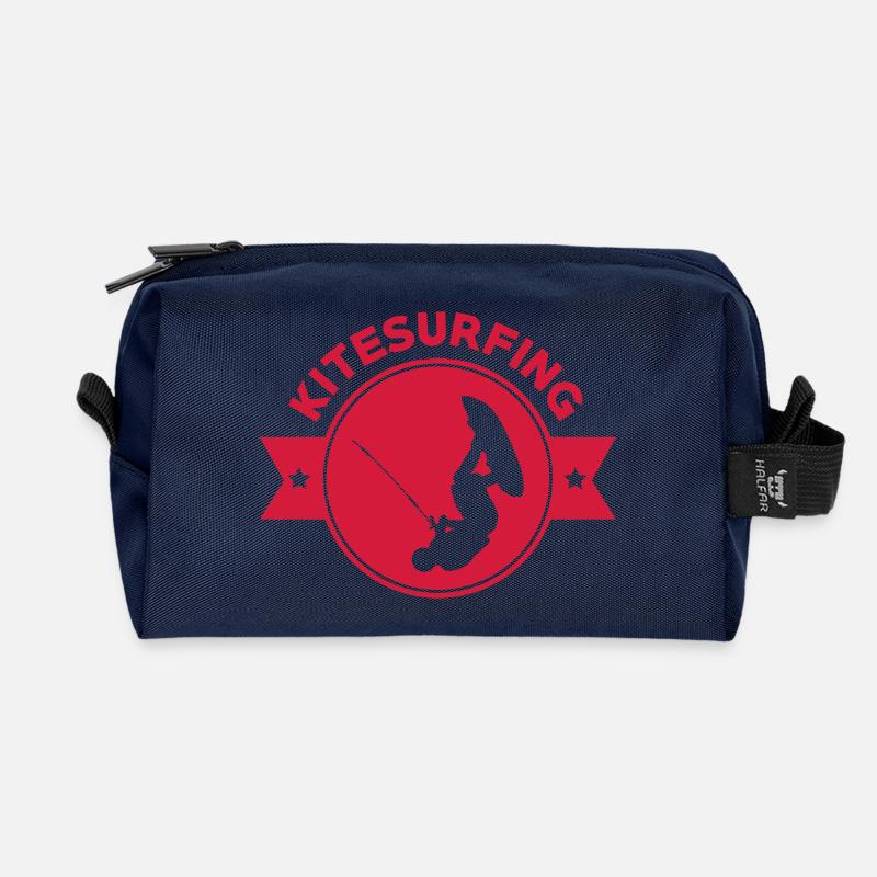 Kitesurfen / Kitesurfer / Kiteboarden / Kitesurf - Recycelte Kulturtasche - Navy