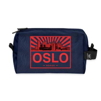 Oslo Skyline Rouge Noir - Trousse de toilette en tissu recyclé - marine - Devant