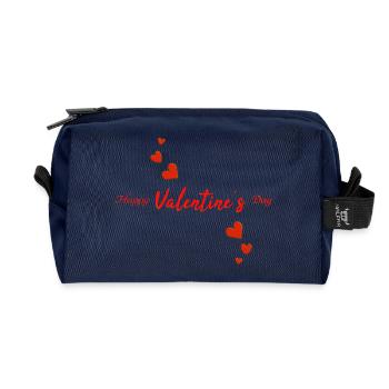 Joyeuse Saint-Valentin - Trousse de toilette en tissu recyclé - marine - Devant