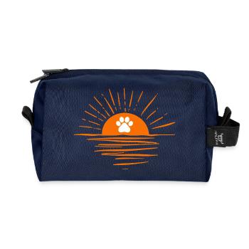 Sonnenuntergang mit Hundepfote - Recycelte Kulturtasche - Navy - Vorne