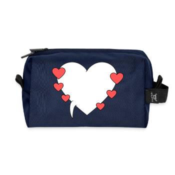 Speech Bubble with Hearts 3 - Recycled Toiletry Zip Bag - navy - Front