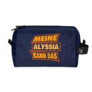 Alyssia als Alyssia - Recycelte Kulturtasche - Navy - Vorne