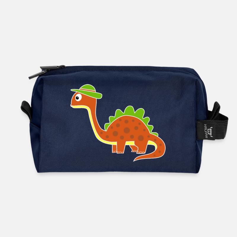 Lustiger Dino mit Punkten - Recycelte Kulturtasche - Navy