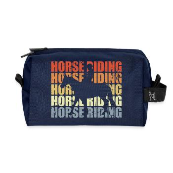 Horse Riding Vintage Look - Recycelte Kulturtasche - Navy - Vorne