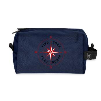 Find Your True North Compass Compass Rose Symbol - Recycled Toiletry Zip Bag - navy - Front