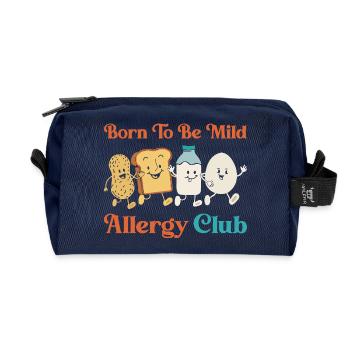 Funny Allergy Club Geboren Mild Schwaches Lebensmittelallergisch Jo - Recycelte Kulturtasche - Navy - Vorne