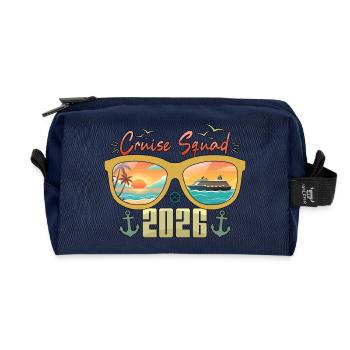 Cruise Squad Family Vacation Trip Cruising - Recycled Toiletry Zip Bag - navy - Front