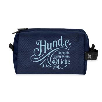 Hunde lügen nie - Recycelte Kulturtasche - Navy - Vorne