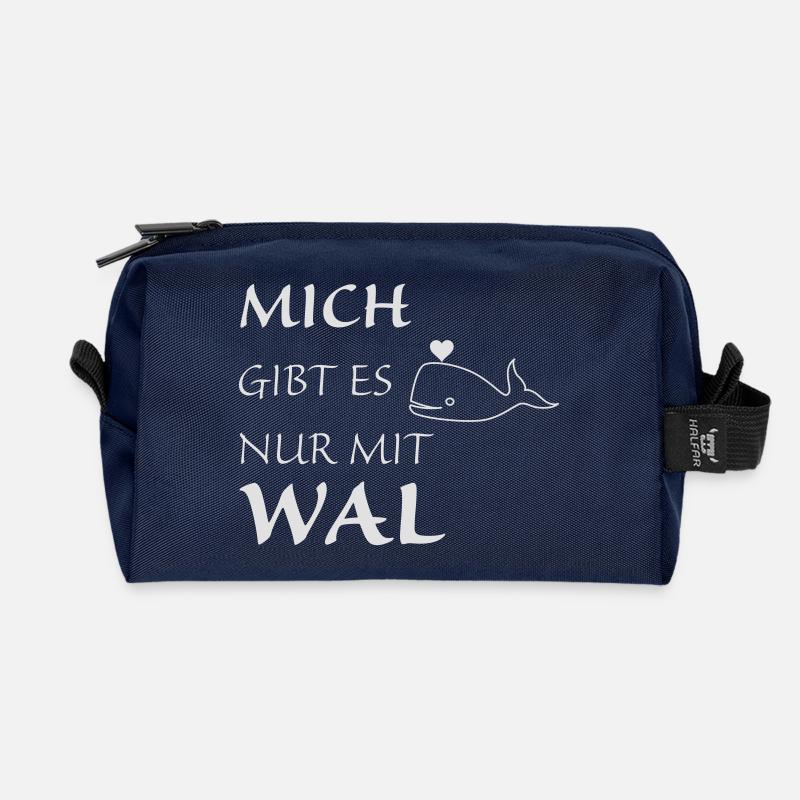 Nur mit Wal - Recycelte Kulturtasche - Navy