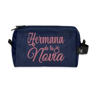 Hermana de la Novia Bride's Sister Wedding Party - Recycled Toiletry Zip Bag - navy - Front