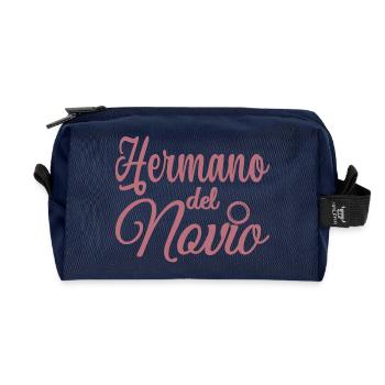 Hermano del Novio Bräutigams Bruder Hochzeitsgeschenk - Recycelte Kulturtasche - Navy - Vorne