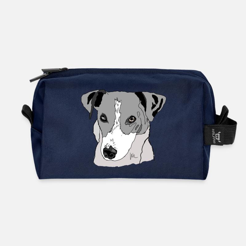 Jack Russel Terrier - Recycelte Kulturtasche - Navy