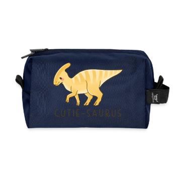 Süßer Dino Cutie-Saurus - Recycelte Kulturtasche - Navy - Vorne