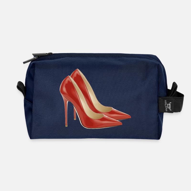 Pump it up - rote Pumpen - Recycelte Kulturtasche - Navy