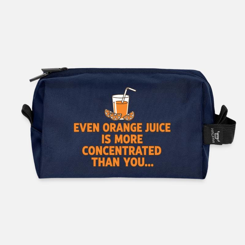 Orangensaft Konzentration Lustiger Spruch - Recycelte Kulturtasche - Navy