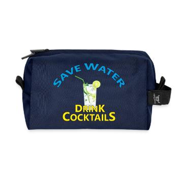Cocktails - Recycled Toiletry Zip Bag - navy - Front