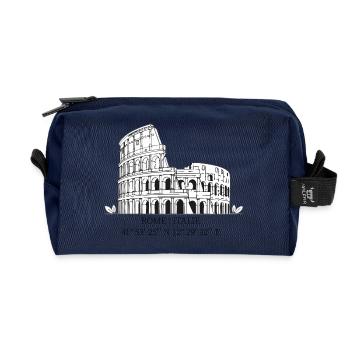 Kolosseum von Rom Skizze schwarz-weiß - Recycelte Kulturtasche - Navy - Vorne