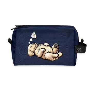 Golden Retriever Goldie Goldiebesitzer Goldies - Recycelte Kulturtasche - Navy - Vorne