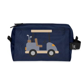 Beige Golfwagen - Recycelte Kulturtasche - Navy - Vorne