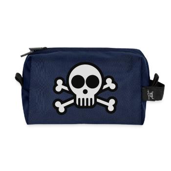 Pirat Totenkopf - Recycelte Kulturtasche - Navy - Vorne