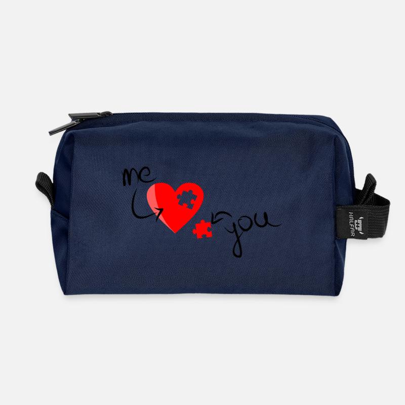 Lovepuzzle - Recycelte Kulturtasche - Navy