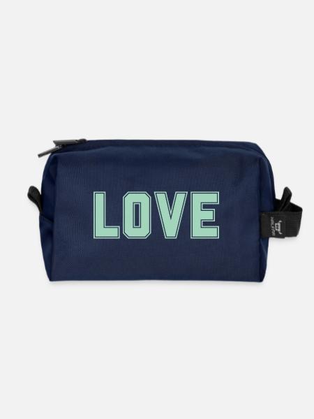 LOVE ist das Wichtigste & Stärkste im Universum - Recycelte Kulturtasche - Navy