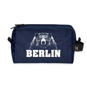 Ours de Berlin - Trousse de toilette en tissu recyclé - marine - Devant