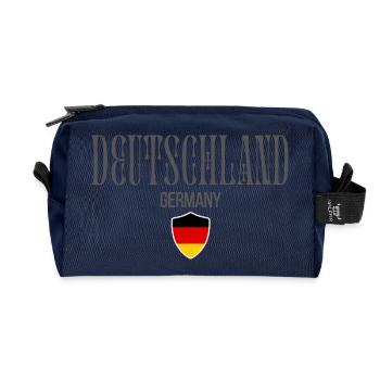 Ich liebe Deutschland, deutschen Stolz - Recycelte Kulturtasche - Navy - Vorne