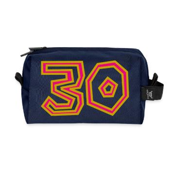 30. 30 YEARS. 30th ANNIVERSARY. 30 YEARS ANNIVERSARY. - Recycled Toiletry Zip Bag - navy - Front