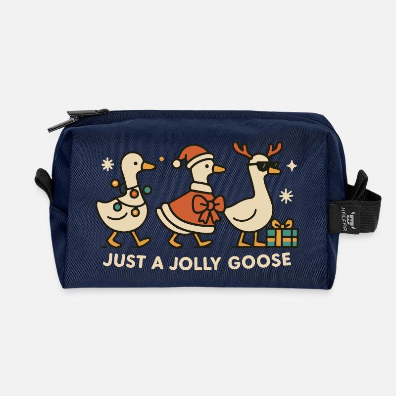 Weihnachten Just A Jolly Goose Lustiger Weihnachtsmann - Recycelte Kulturtasche - Navy