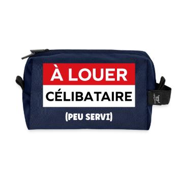 célibataire - Trousse de toilette en tissu recyclé - marine - Devant