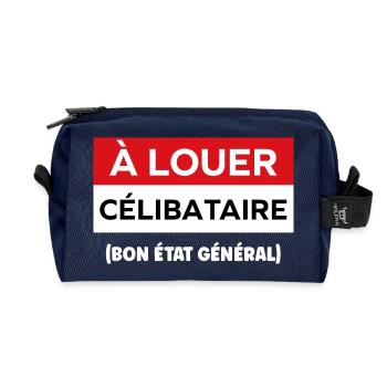 célibataire - Trousse de toilette en tissu recyclé - marine - Devant