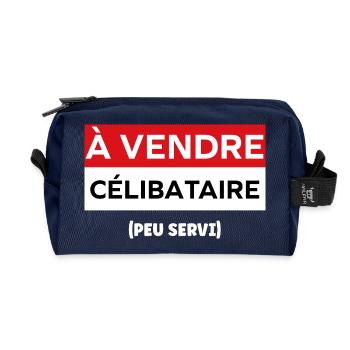 célibataire - Trousse de toilette en tissu recyclé - marine - Devant