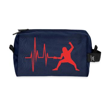 fencing - Recycled Toiletry Zip Bag - navy - Front