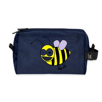 biene - Recycelte Kulturtasche - Navy - Vorne