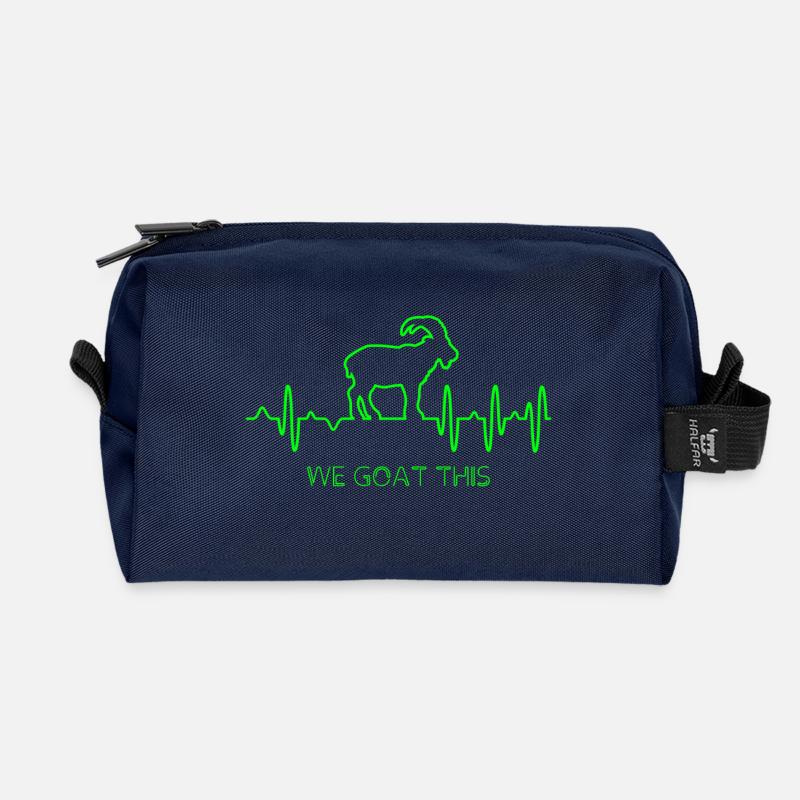 Ziege EKG - Recycelte Kulturtasche - Navy