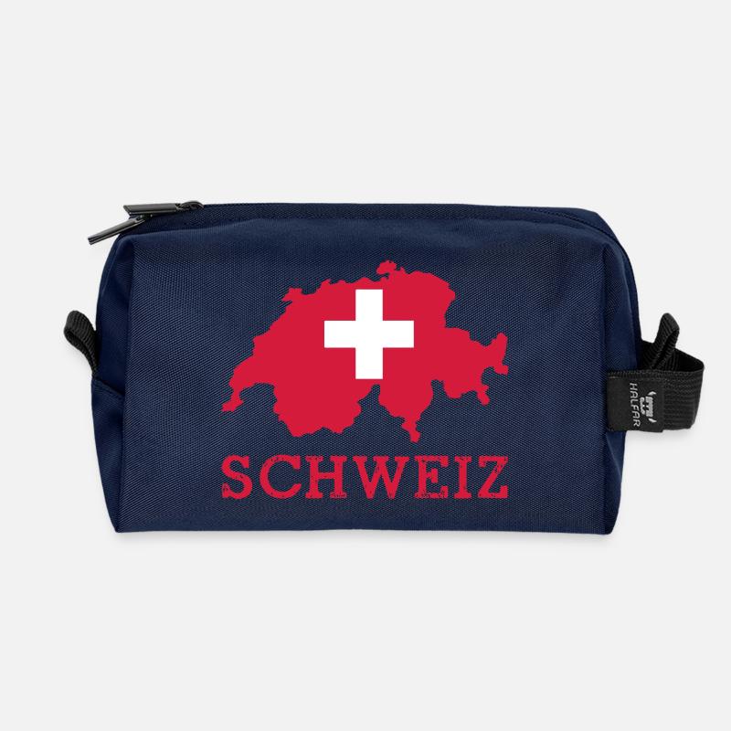 schweiz - Recycelte Kulturtasche - Navy