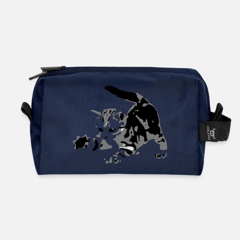 Katze - Recycelte Kulturtasche - Navy