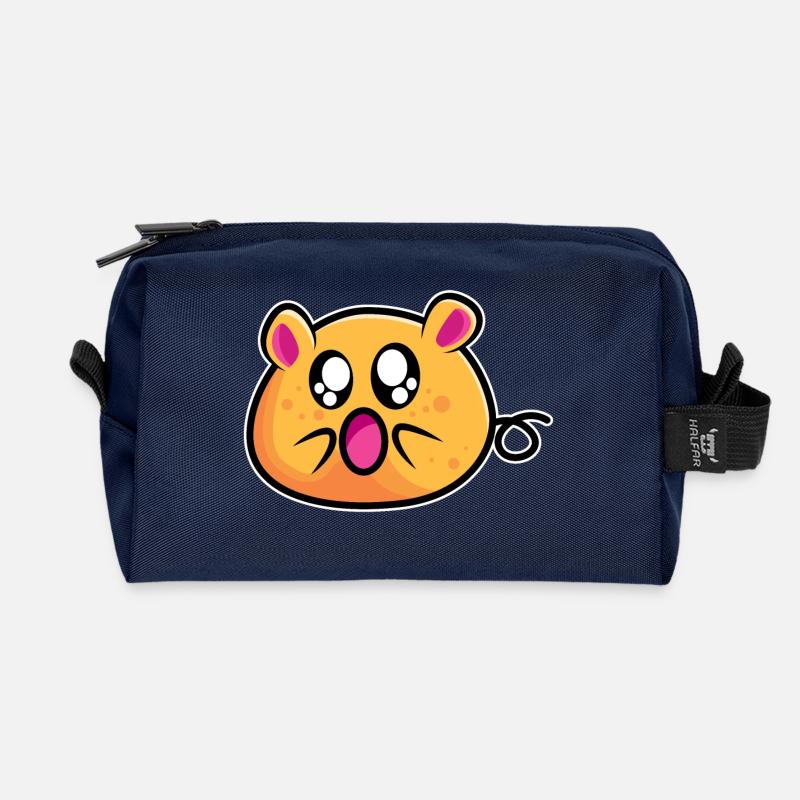 Lustige Maus - Recycelte Kulturtasche - Navy