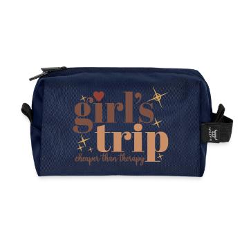 Mädchenreise billiger als Therapie Frauen Squad Vacay - Recycelte Kulturtasche - Navy - Vorne
