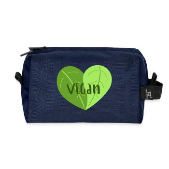 Veganherz - Recycelte Kulturtasche - Navy - Vorne