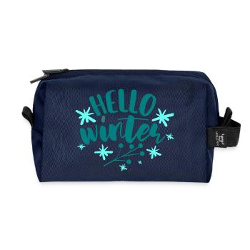 Bonjour l’hiver - Trousse de toilette en tissu recyclé - marine - Devant