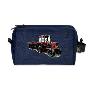 Belarus MTS 80 with trailer - Recycled Toiletry Zip Bag - navy - Front